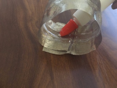 Plastic Bottle Bracelets - apply glue to inside of ring