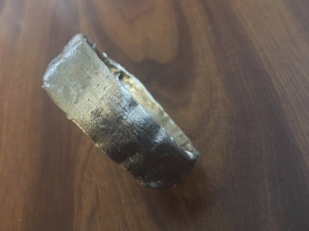 Plastic Bottle Bracelets - fold fabric under and stick down