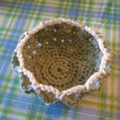 Making a Doily into a Bowl - finished new doily bowl