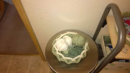 Making a Doily into a Bowl - fill with yarn balls, soap, or potpourri