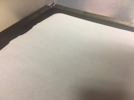 paper lined baking sheet