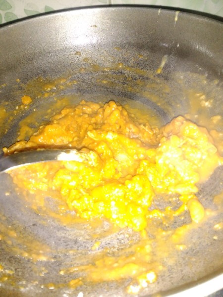 Cheese mixed with beans