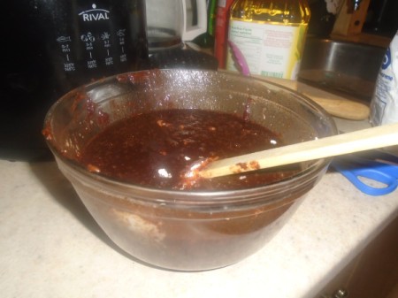 chocolate glaze in bowl