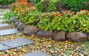 Raised Bed Made With Rocks