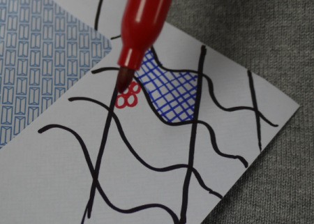 Recycled Envelope Corner Page Bookmarks - color in doodle