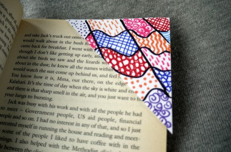 Recycled Envelope Corner Page Bookmarks - corner bookmark on page