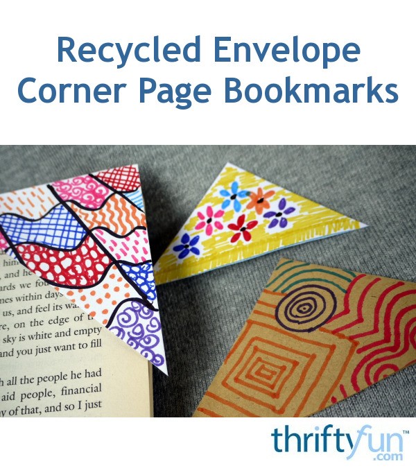 Recycled Envelope Corner Page Bookmarks ThriftyFun