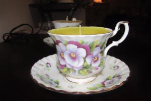 Bone China Candle Cups - finished tea cup candle