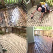 Refinishing a Deck - collage of the project