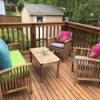 Refinishing Teak Outdoor Furniture - cleaned and oiled furniture on deck
