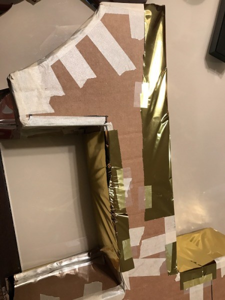 Birthday Number Piñata - wrapping and taping