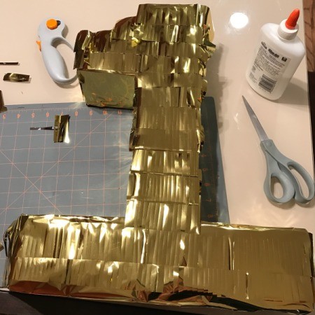 Birthday Number Piñata - fringe finished at top