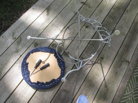 Thrift Store Garden Chair Planter - remove seat from chair