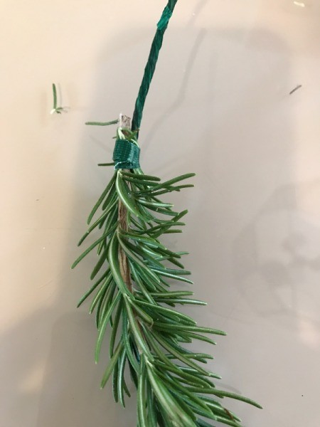 Flower Crown - tape rosemary along wire
