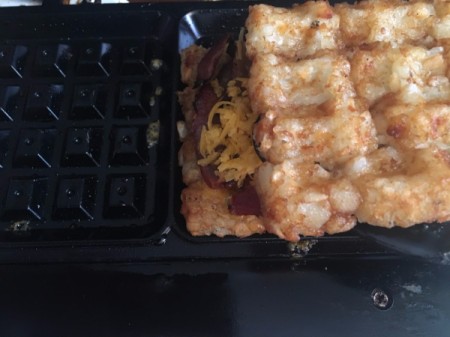 adding top tater tot waffle