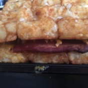 Tater Tot Waffle Grilled Cheese and Bacon Sandwich