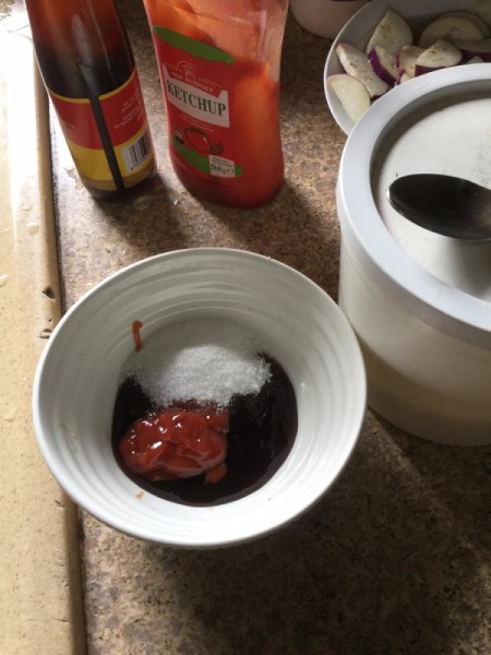 Sauce ingredients in bowl