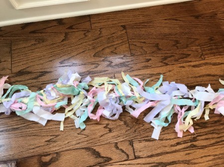 Fabric Garland  - finished garland on floor