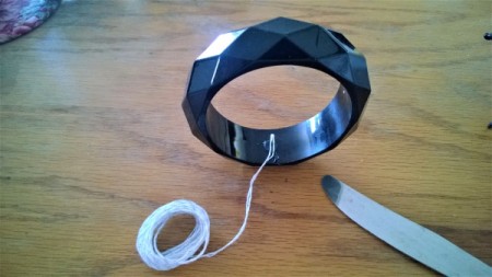 A Bevy of Crochet Bangles - glue beginning of thread to inside of bangle