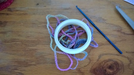 A Bevy of Crochet Bangles - make a chain of double crochet thread