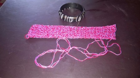 A Bevy of Crochet Bangles - continue crocheting to make a rectangle that will cover bangle