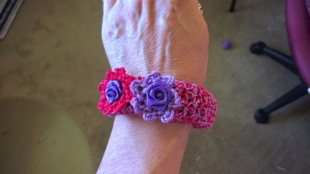 A Bevy of Crochet Bangles - finished covered bangle
