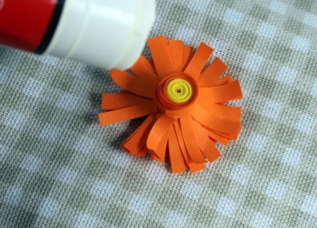 Paper Flower Bouquet - apply plenty of glue to the back of the flower