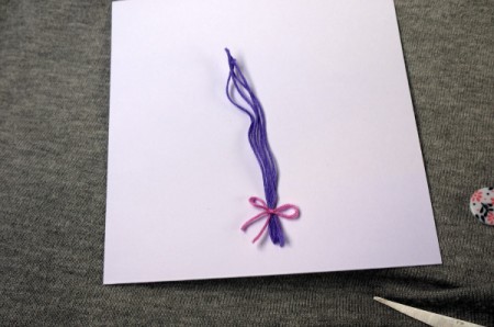 Heart Balloons Greetings Card - glue the bow end near the center of the card bottom