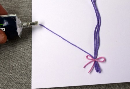 Heart Balloons Greetings Card - splay the floss out