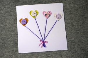 Heart Balloons Greetings Card - finished card