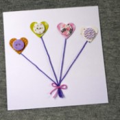 Heart Balloons Greetings Card - finished card