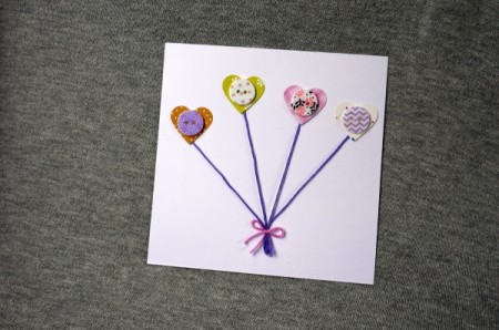 Heart Balloons Greetings Card - done