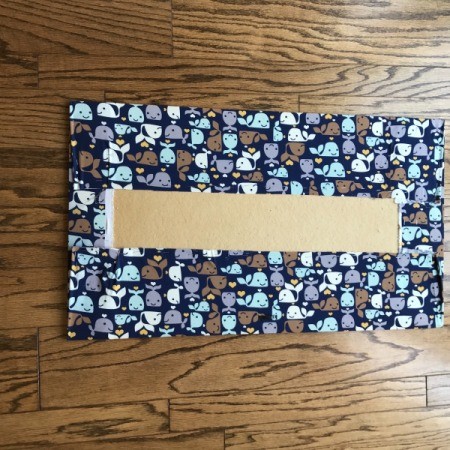 Fabric Corkboard - back view of fabric wrapped board