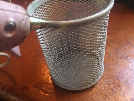 Flour Flower Mesh Cup - use hot glue gun to attach foliage