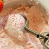 Homemade strawberry ice cream.