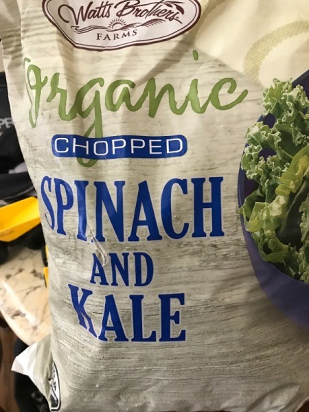 package of spinach and kale