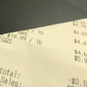 A receipt from a shopping trip