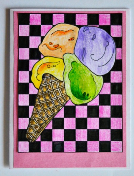 Magical Summer Birthday Card - glue the design to the front of the card