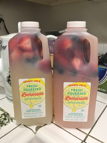 Berry Infused Lemonade in jugs
