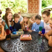 Teenagers at a 14th birthday party.