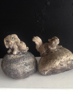 Identifying Stone Garden Ornaments - dog and squirrel castings