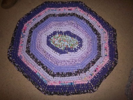 Toothbrush Rag Rug - pink and purple rug