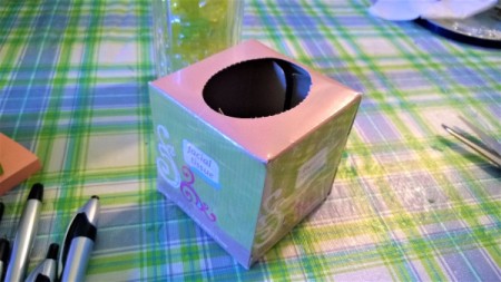 Post-it Note Pen Holder - wrap clear tape around box for stability