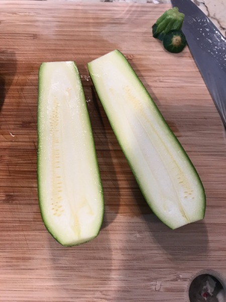 zucchini cut lengthwise