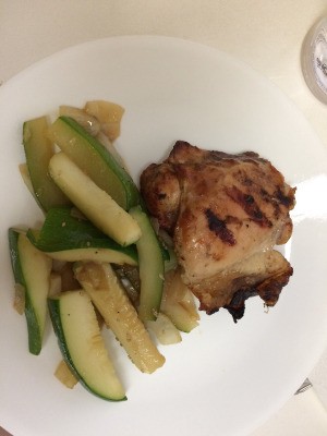 Stir-Fry Zucchini and chicken on plate