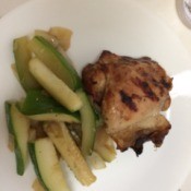 Stir-Fry Zucchini and chicken on plate