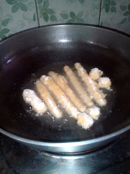 frying cheese sticks
