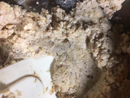 mixing egg into ground chicken