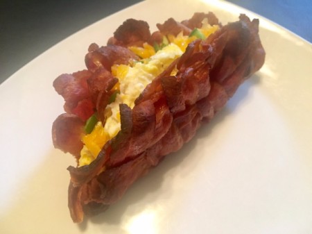 Woven Bacon Shell Breakfast Taco