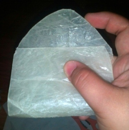 Coin Purse Made from Hot Glue Sticks - fold it into the shape of an envelope